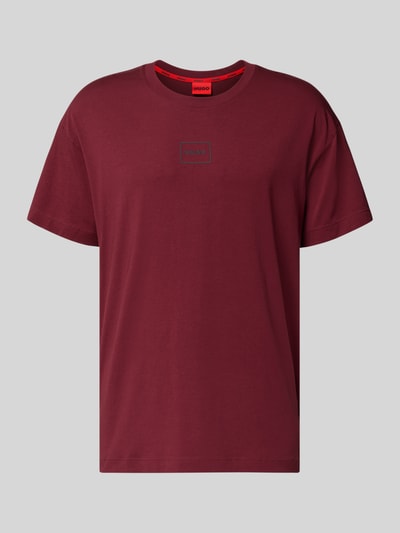 HUGO Relaxed Fit T-Shirt aus Baumwoll-Mix Modell 'LAZE' Bordeaux 2