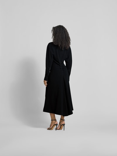 Victoria Beckham Midikleid mit Resortkragen Black 5