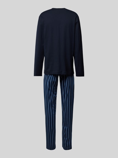 Mey Pyjama met V-hals, model 'Straight' Marineblauw - 3