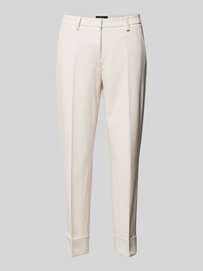 Cambio Spodnie materiałowe o kroju regular fit w kant model ‘KRYSTAL’ Złamany biały 2