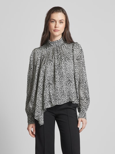 Gestuz Blouse met all-over print, model 'Prikka' Zwart - 4