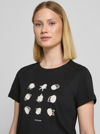 Tom Tailor Regular Fit T-Shirt aus reiner Baumwolle Black 3