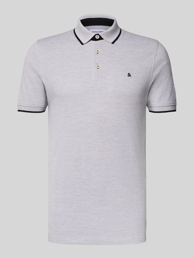 Jack & Jones Regular fit poloshirt met labelstitching, model 'PAULOS' Lichtgrijs gemêleerd - 2