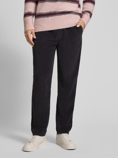 American Vintage Corduroy broek met elastische band, model 'PADOW' Donkergrijs - 4