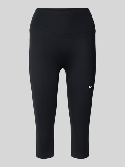 Produktfoto, Tights mit elastischem Bund und Logo von NIKE TRAINING in Schwarz, Material-Mix mit Stretch-Anteil, körpernahe Passform, Logo vorn