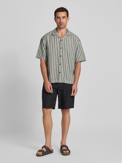 Edwin Regular Fit Freizeithemd mit 1/2-Arm Modell 'SAGA' Black 1