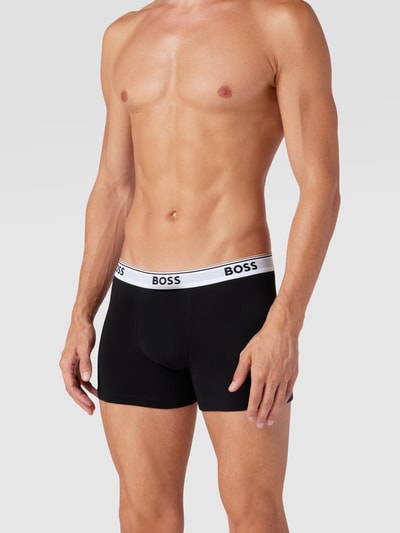 BOSS Boxershort met logo in band in een set van 3 stuks, model 'Power' Zwart - 1