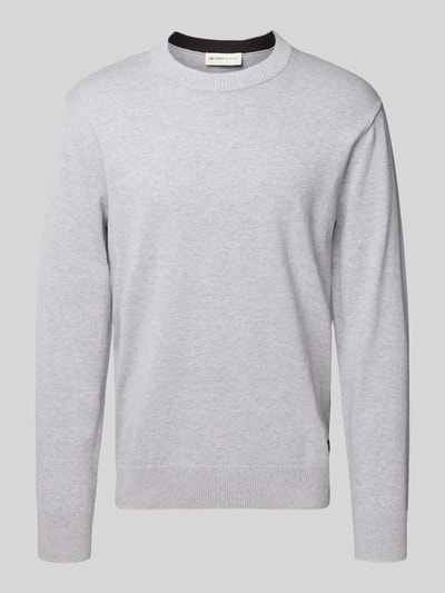 Tom Tailor Denim Regular Fit Pullover aus reiner Baumwolle Hellgrau Melange 2