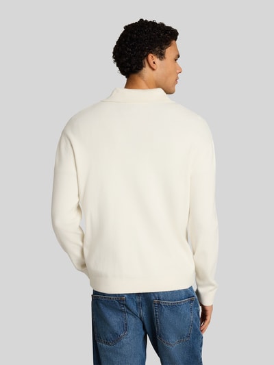 Tom Tailor Denim Regular Fit Poloshirt mit Viskosemix Offwhite 5