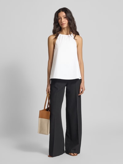 ARMANI EXCHANGE Top bluzkowy o kroju regular fit na cienkich ramiączkach Biały 1