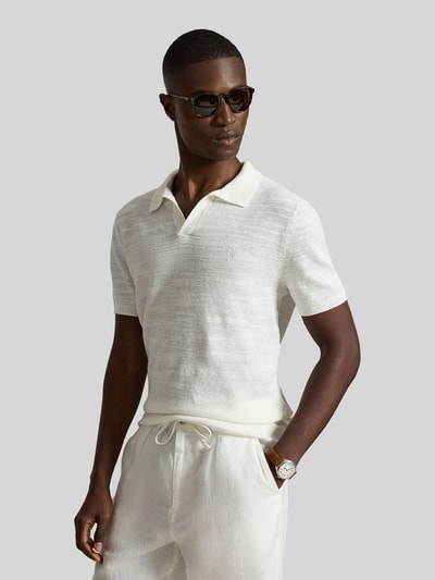 Polo Ralph Lauren Koszulka polo z mieszanki bawełny i lnu, krój regular fit Biały 4