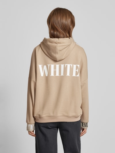 miss goodlife Oversized hoodie met labelprint Beige - 5