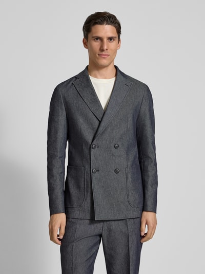 BOSS Slim Fit 2-Knopf-Sakko aus Baumwoll-Mix Modell 'HANRY' Marine 4