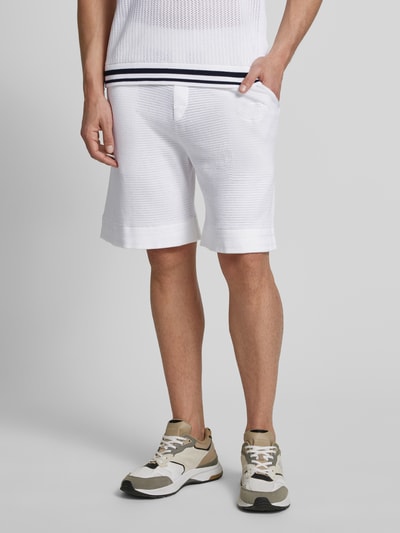 BOSS Green Sweatshorts met labelstitching, model 'Heritage' Wit - 4