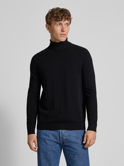 Christian Berg Men Sweter z dzianiny z czystego kaszmiru Czarny 4