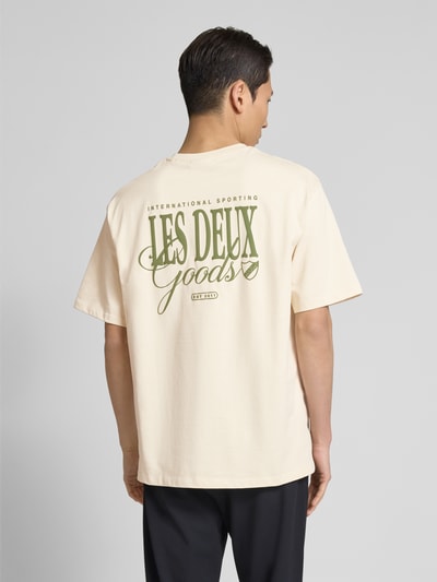 Les Deux T-Shirt mit Label-Print Modell 'Goods' Offwhite 5