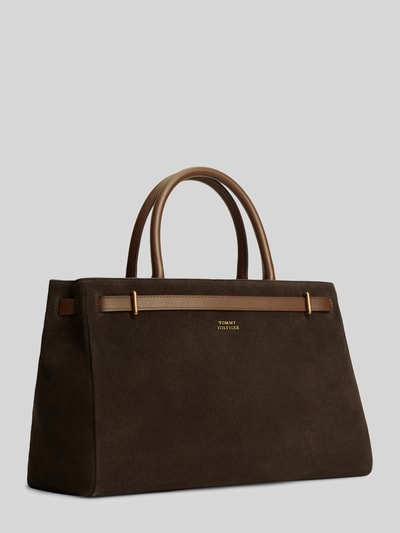 Tommy Hilfiger Handtas met handvat van echt suède met logodetail Donkerbruin - 5