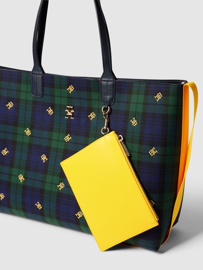 Tommy Hilfiger Torba shopper ze wzorem w kratę model ‘ICONIC’ Granatowy 3