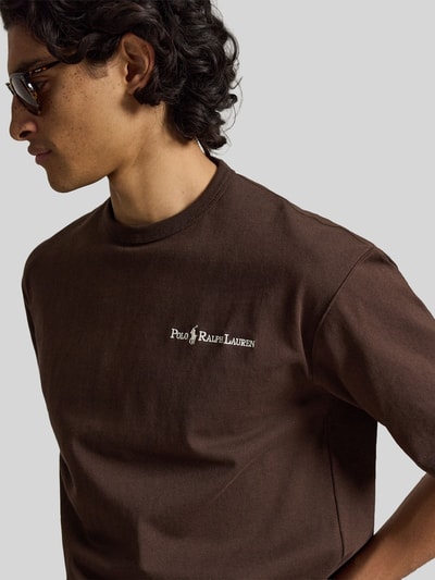 Polo Ralph Lauren Regular Fit T-Shirt aus reiner Baumwolle mit Logo-Stitching Mittelbraun 3