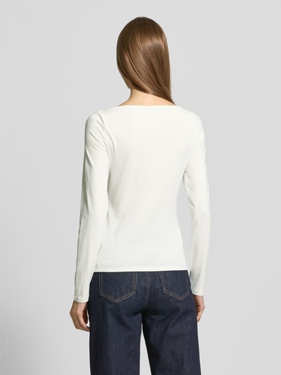 Tom Tailor Denim Shaped Fit Langarmshirt aus Baumwoll-Mix mit U-Boot-Ausschnitt Offwhite 5