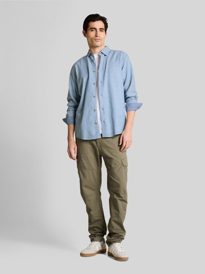 Tom Tailor Regular Fit Freizeithemd aus Leinen-Baumwolle-Mix Hellblau 1