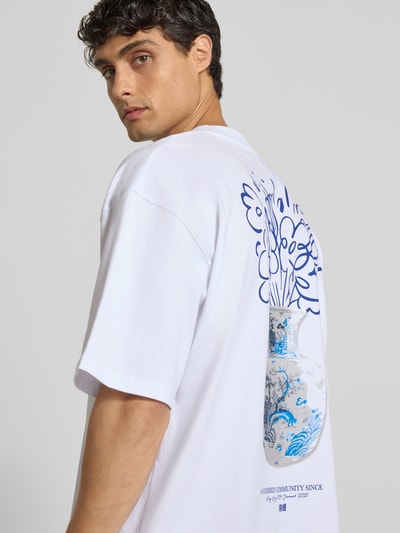 WOODBIRD T-Shirt mit Label-Print Weiss 3