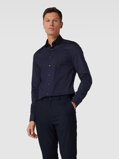 CK Calvin Klein Slim Fit Business-Hemd mit Kentkragen Modell 'Bari' Marine 4