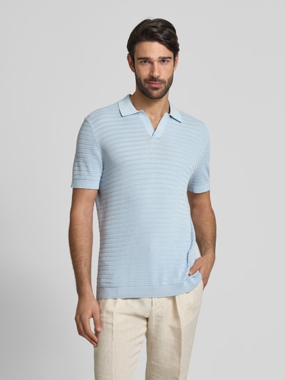 DRYKORN Regular Fit Poloshirt mit V-Ausschnitt Modell 'BRAIAN' Hellblau 4