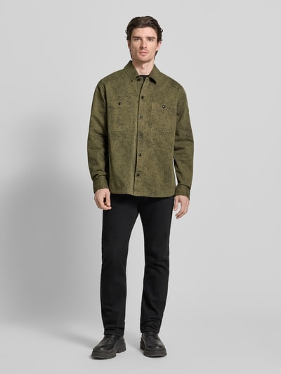 BOSS Orange Regular Fit Hemdjacke aus reiner Baumwolle Modell 'LOCKY_2' Khaki 1