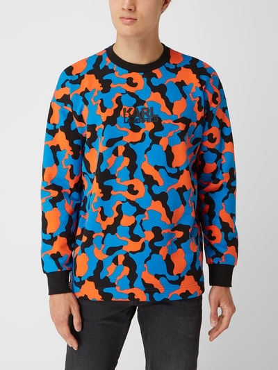 Karl Lagerfeld Oversized Sweatshirt mit Camouflage-Muster Dunkelorange 4