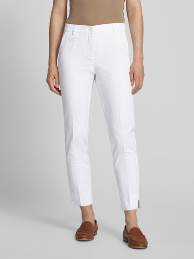 Cambio Spodnie materiałowe o kroju skinny fit w kant model ‘STELLA’ Złamany biały 4