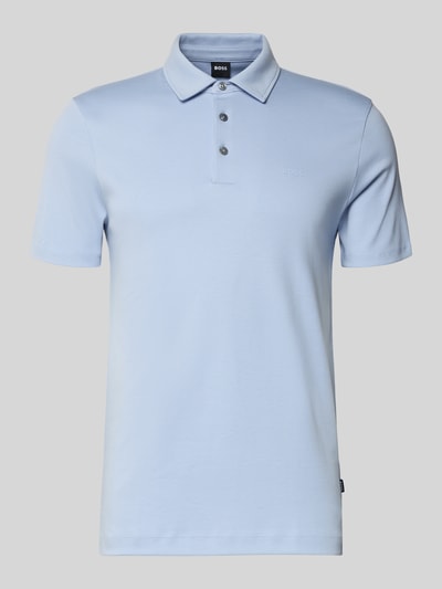 Produktfoto, Regular Fit Poloshirt aus reiner Baumwolle Modell 'PALOSH' von BOSS, Optik: Unifarben, Label-Print, Polokragen, Kurzarm, mit Seitenschlitzen
