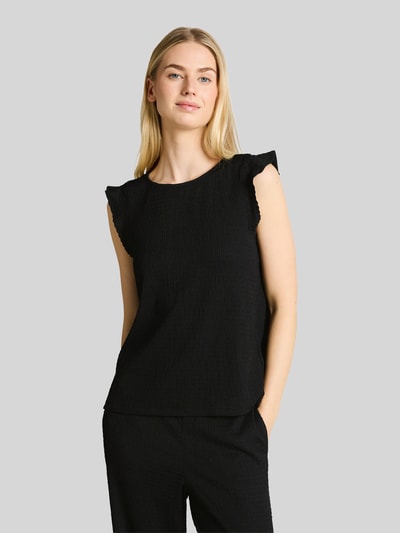 Tom Tailor Denim Loose Fit Top in Crinkle-Optik Black 4