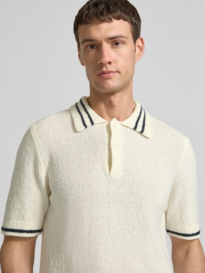 Samsøe Samsøe Strickshirt mit Polokragen Modell 'SAPEDRO POLO' Offwhite 3