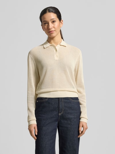 Jake*s Studio Woman Gebreide pullover met polokraag en knoopsluiting Offwhite - 4