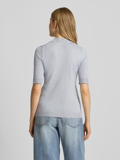 comma Strickpullover aus Viskose-Mix mit 1/2-Arm Hellgrau 5