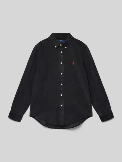 Polo Ralph Lauren Teens Regular fit vrijetijdsoverhemd met logostitching Zwart - 1
