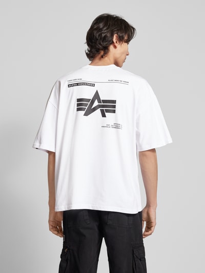 Alpha Industries T-shirt met labelpatch, model 'LOGO' Wit - 5