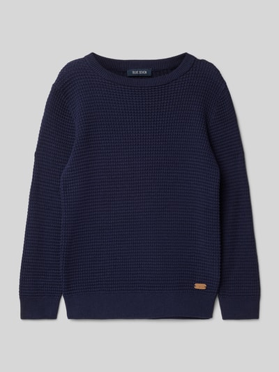 Blue Seven Strickpullover mit Strukturmuster Marine 1