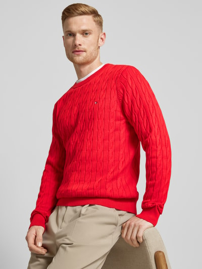 Tommy Hilfiger Gebreide pullover met kabelpatroon Rood - 3