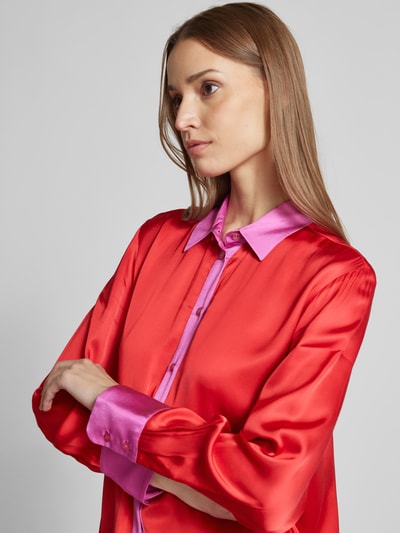 Emily Van den Bergh Regular Fit Bluse mit durchgehender Knopfleiste Rot 3