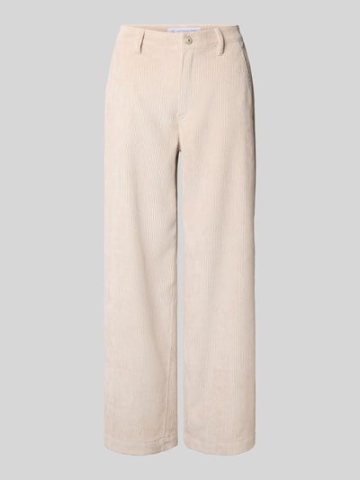 Raffaello Rossi Straight leg corduroy broek met ceintuurlussen, model 'YUKI' Beige - 2