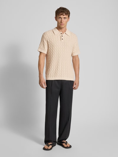 Les Deux Regular Fit Poloshirt mit Knopfleiste Modell 'Garrett' Sand 1