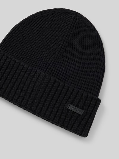 BOSS Beanie mit Label-Badge Modell 'Fati' Black 2