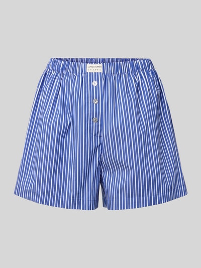 OH APRIL Regular fit korte broek met logopatch, model 'James' Donkerblauw - 2