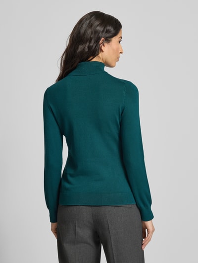 comma Pullover van viscosemix met col Petrol - 5