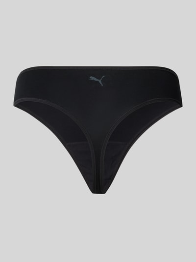Produktfoto, schwarzer String aus Baumwoll-Mix mit Modal-Anteil im 3er-Pack von PUMA, glatte Struktur, Damen String von PUMA