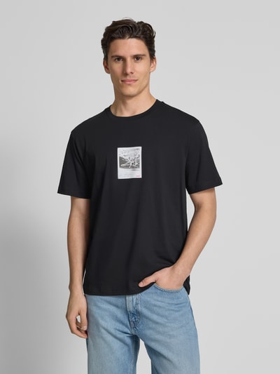 HUGO T-Shirt mit Motiv-Print Modell 'Darthy' Black 4