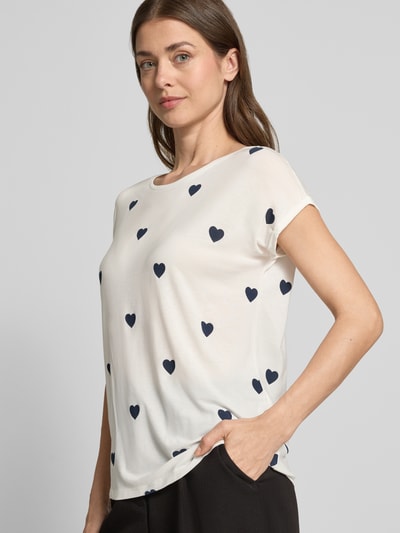 VERO MODA Relaxed Fit T-Shirt aus Lyocell-Mix Modell 'AVA' Weiss 3
