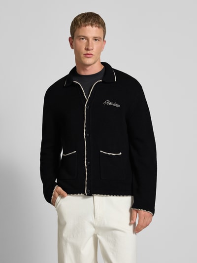 REVIEW Strickjacke mit Umlegekragen und Knopfleiste Black 4